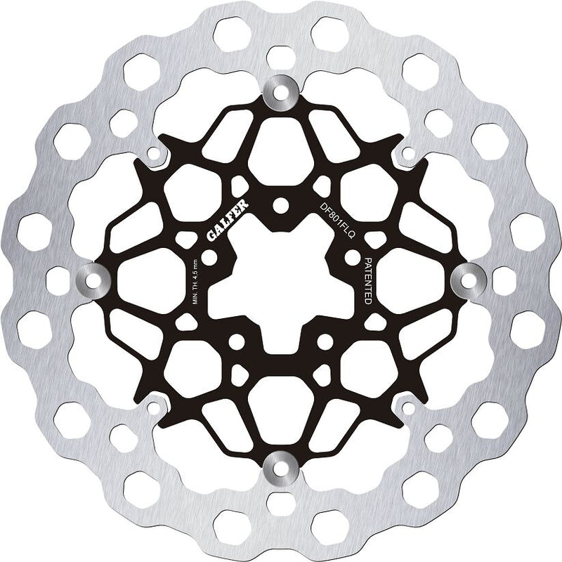 Galfer Brake Rotor Floating Cubiq Black Silver Full-Floating Front Two Piece (Floating) Aluminium Stainless Steel
