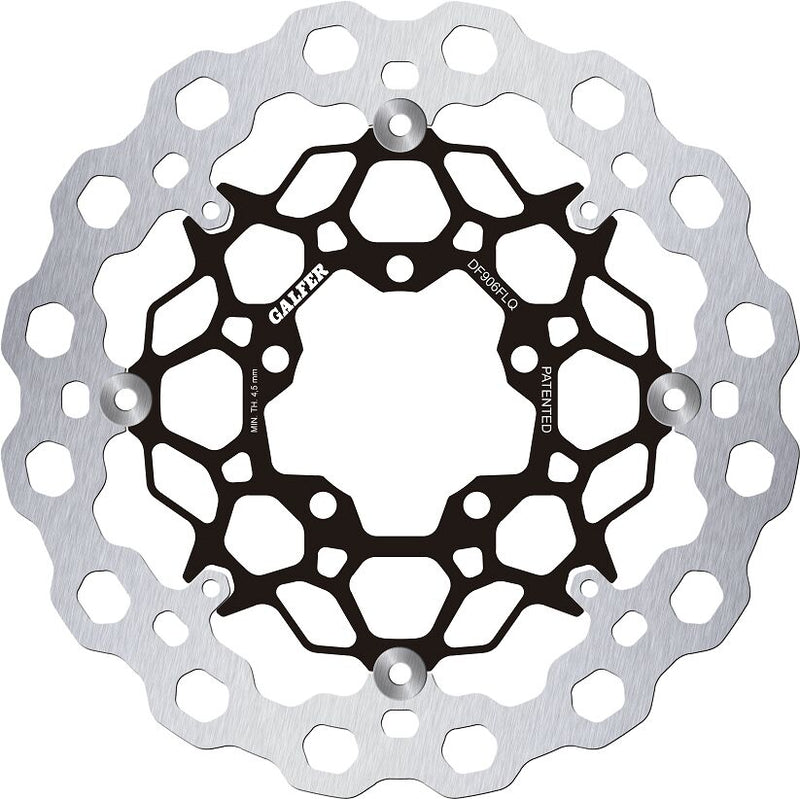Galfer Brake Rotor Floating Cubiq for 2012-2024 TRIUMPH Black Silver Full-Floating Front Two Piece (Floating) Aluminium Stainless Steel