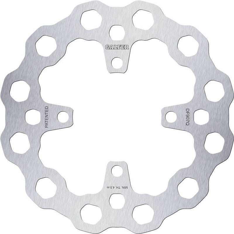Galfer Cubiq Brake Rotor for 2012-2024 TRIUMPH Silver Stainless Steel Solid-Mount Rear One Piece (Fixed)