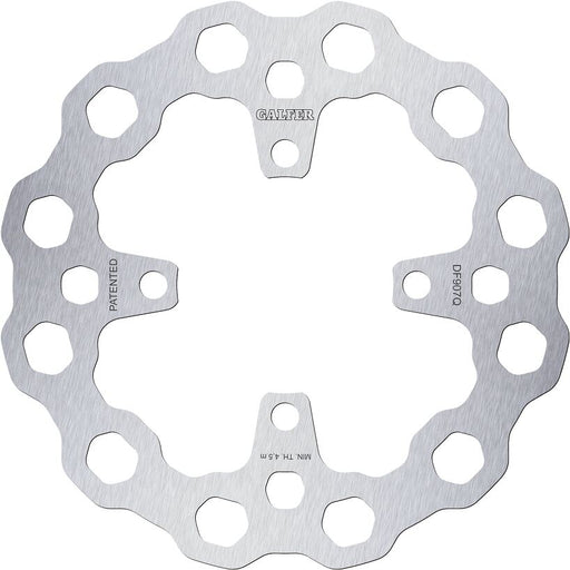 Galfer Cubiq Brake Rotor for 2012-2024 TRIUMPH Silver Stainless Steel Solid-Mount Rear One Piece (Fixed)