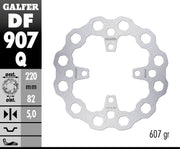 Galfer Cubiq Brake Rotor for 2012-2024 TRIUMPH Silver Stainless Steel Solid-Mount Rear One Piece (Fixed) Each