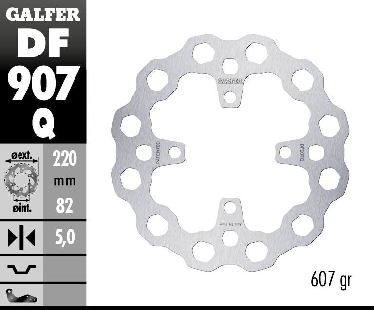 Galfer Cubiq Brake Rotor for 2012-2024 TRIUMPH Silver Stainless Steel Solid-Mount Rear One Piece (Fixed) Each