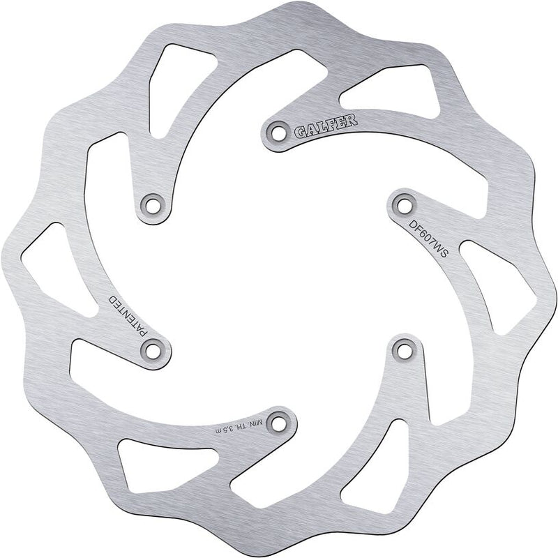 Galfer Wave® Brake Rotor Silver Stainless Steel Solid-Mount Rear One Piece (Fixed)