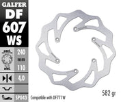Galfer Wave® Brake Rotor Silver Stainless Steel Solid-Mount Rear One Piece (Fixed) Each