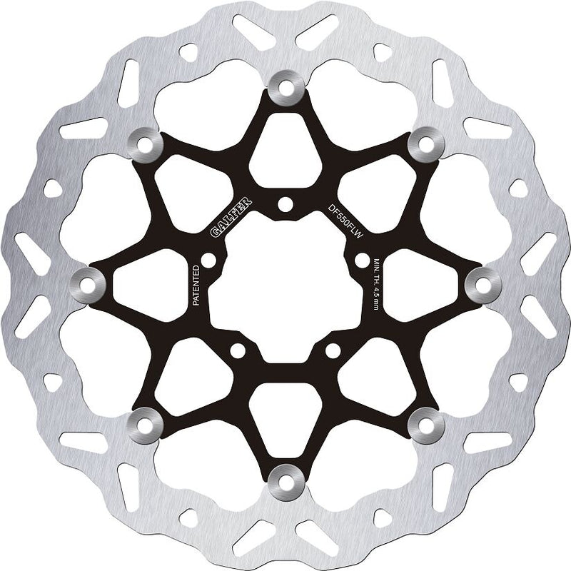 Galfer Wave® Brake Rotor for 2019-2026 ROYAL ENFIELD Black Silver Full-Floating Front Two Piece (Floating) Stainless Steel