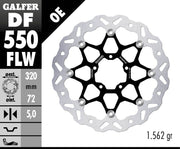 Galfer Wave® Brake Rotor for 2019-2026 ROYAL ENFIELD Black Silver Full-Floating Front Two Piece (Floating) Stainless Steel Each