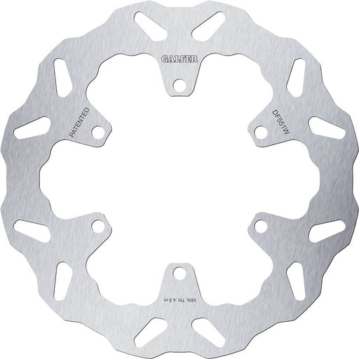 Galfer BRAKE ROTOR FIXED WAVE for 2019-2026 ROYAL ENFIELD Wave® Silver Solid-Mount Rear One Piece (Fixed) Stainless Steel