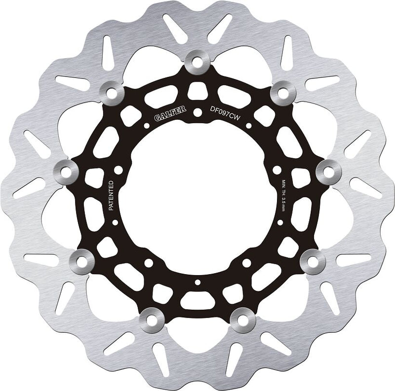 Galfer Brake Rotors for 2017-2026 HONDA X-ADV 750 Wave® Black Silver Full-Floating Front Two Piece (Floating) Aluminium Alloy Stainless Steel
