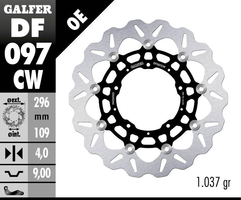 Galfer Brake Rotors for 2017-2026 HONDA X-ADV 750 Wave® Black Silver Full-Floating Front Two Piece (Floating) Aluminium Alloy Stainless Steel Each
