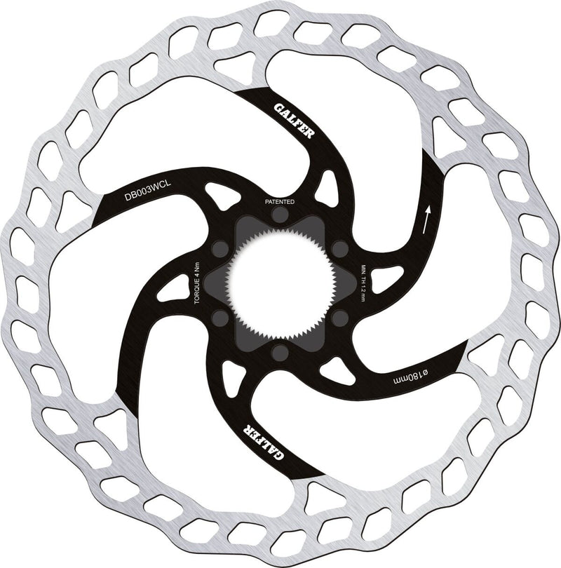 Galfer Fixed Disc Wave® Center-Lock Brake Rotor Black Silver Stainless Steel