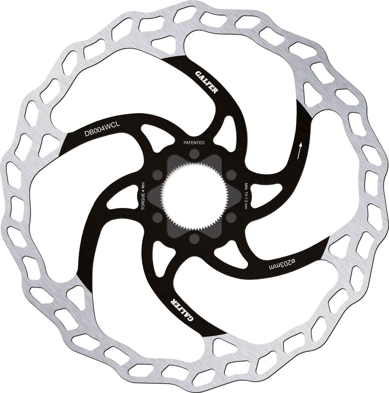 Galfer Fixed Disc Wave® Center-Lock Brake Rotor Black Silver Stainless Steel