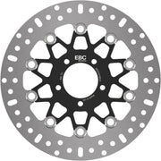 EBC X-Series Brake Rotor for 2016-2022 INDIAN SCOUT X Series Black Silver Full-Floating Front Two Piece (Floating) High-Carbon Stainless Steel