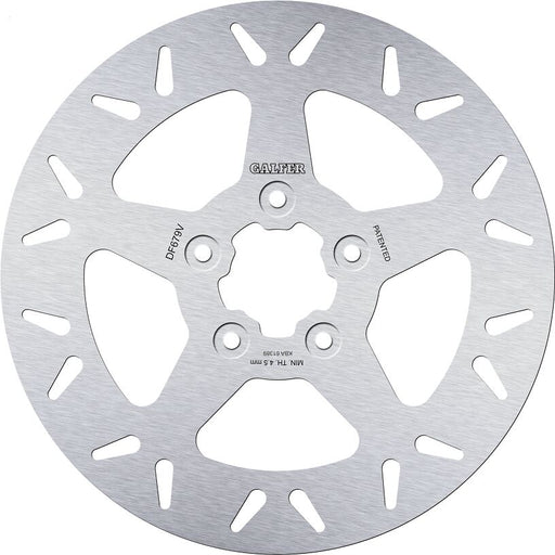 Galfer Brake Rotor Fixed Round for 1984-1989, 1994-1998 Harley-Davidson Silver Stainless Steel Solid-Mount Front One Piece (Fixed)