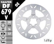 Galfer Brake Rotor Fixed Round for 1984-1989, 1994-1998 Harley-Davidson Silver Stainless Steel Solid-Mount Front One Piece (Fixed) Each