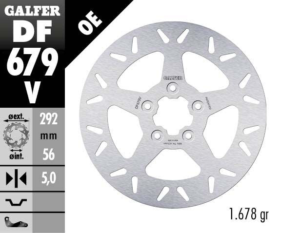 Galfer Brake Rotor Fixed Round for 1984-1989, 1994-1998 Harley-Davidson Silver Stainless Steel Solid-Mount Front One Piece (Fixed) Each
