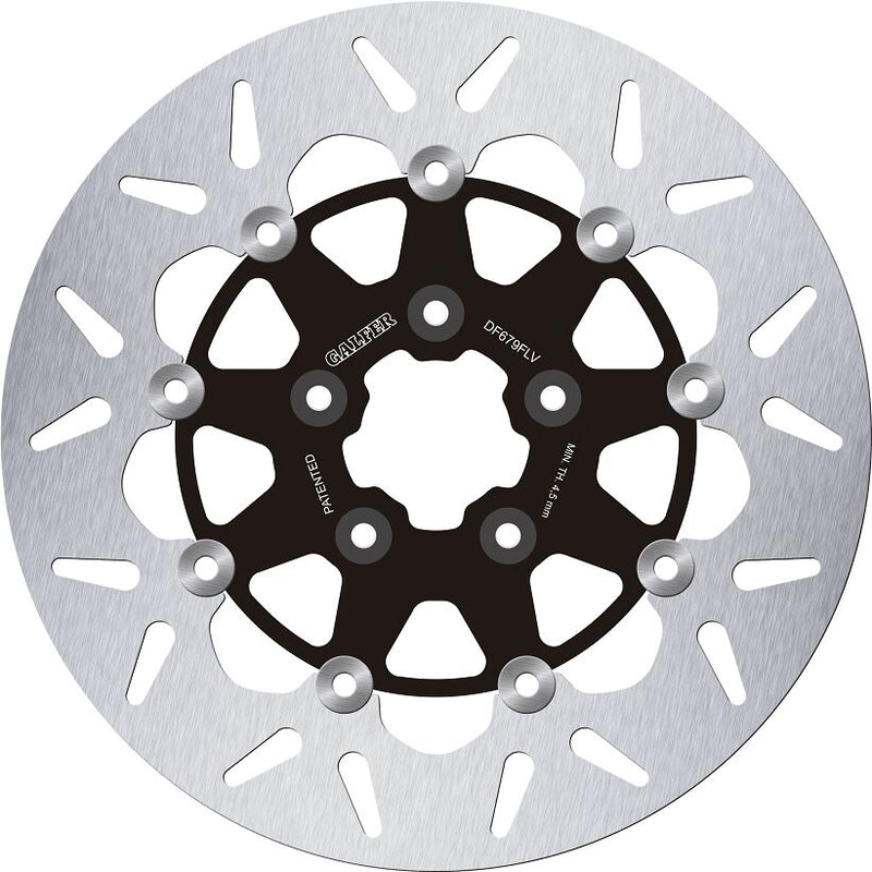 Galfer Brake Rotor Floating Round for 1986-1989, 1994-1999 Harley-Davidson Black Silver Full-Floating Front Two Piece (Floating) Aluminium Alloy St...