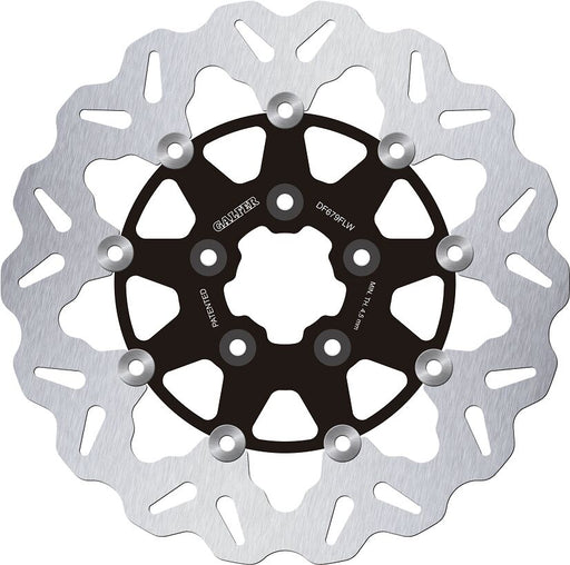 Galfer Brake Rotor for 1984-1999 Harley-Davidson Wave® Black Silver Full-Floating Front Two Piece (Floating) Aluminium Alloy Stainless Steel