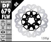 Galfer Brake Rotor for 1984-1999 Harley-Davidson Wave® Black Silver Full-Floating Front Two Piece (Floating) Aluminium Alloy Stainless Steel Each