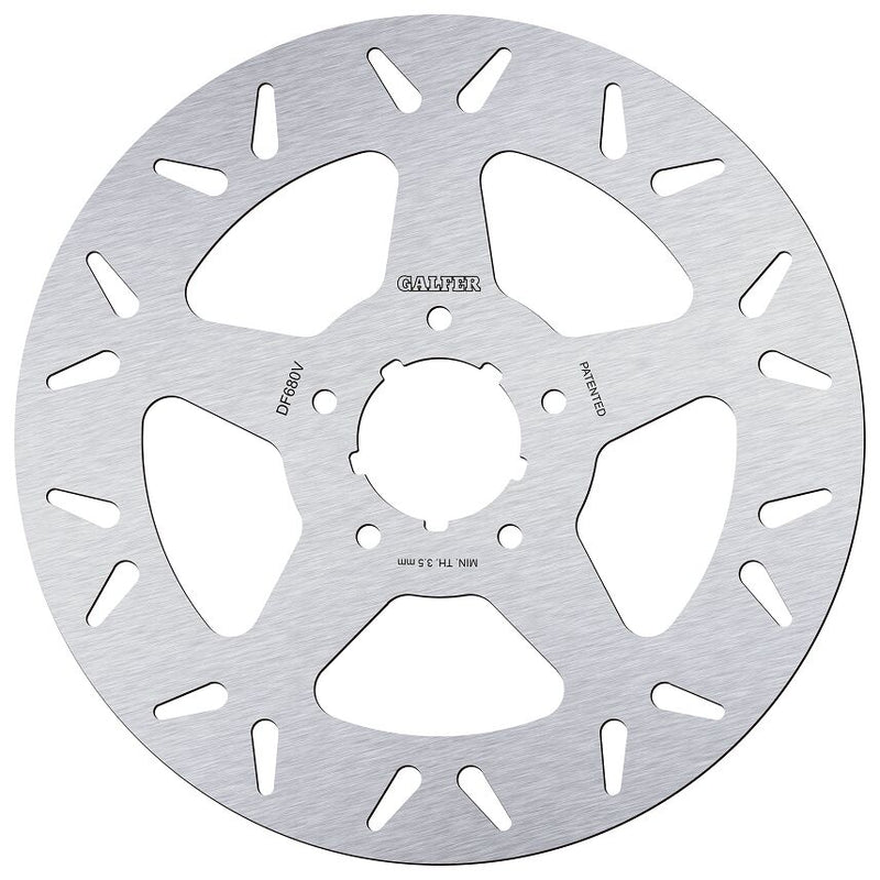 Galfer Brake Rotor Fixed Round for 2000-2023 Harley-Davidson Silver Stainless Steel Solid-Mount Front One Piece (Fixed)
