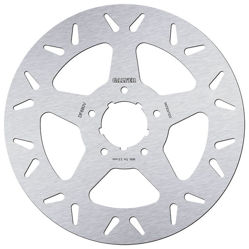 Galfer Brake Rotor Fixed Round for 2000-2023 Harley-Davidson Silver Stainless Steel Solid-Mount Front One Piece (Fixed)