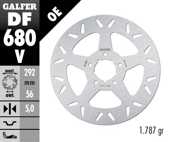 Galfer Brake Rotor Fixed Round for 2000-2023 Harley-Davidson Silver Stainless Steel Solid-Mount Front One Piece (Fixed) Each