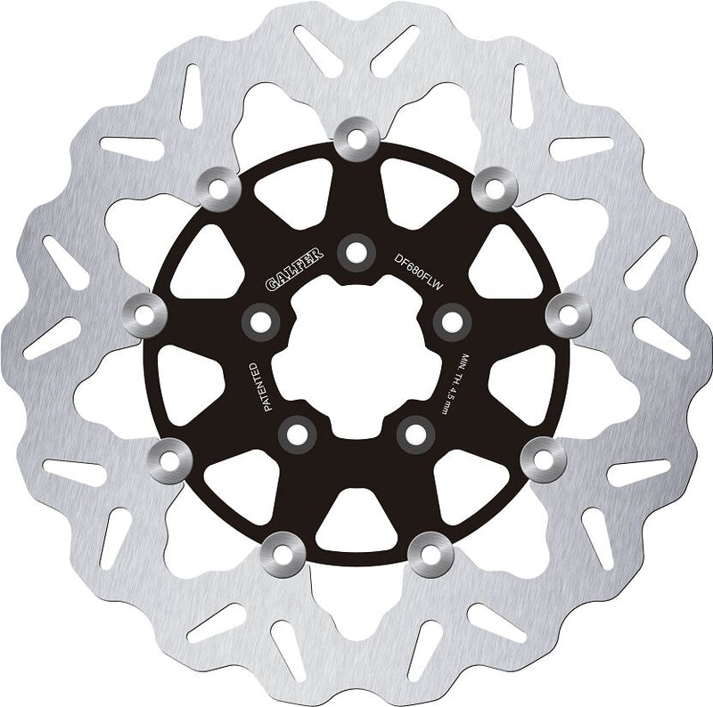 Galfer Brake Rotor for 2000-2023 Harley-Davidson Wave® Black Silver Full-Floating Front Two Piece (Floating) Aluminium Alloy Stainless Steel