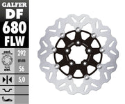Galfer Brake Rotor for 2000-2023 Harley-Davidson Wave® Black Silver Full-Floating Front Two Piece (Floating) Aluminium Alloy Stainless Steel Each