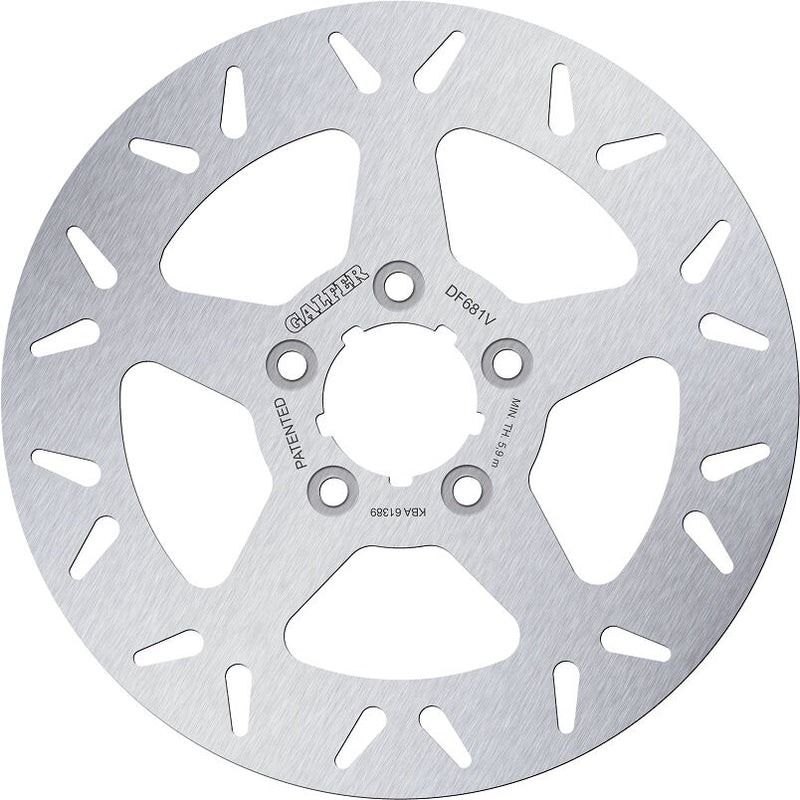 Galfer Brake Rotor Fixed Round for 2000-2017, 2020-2024 Harley-Davidson Silver Solid-Mount Front One Piece (Fixed) Stainless Steel