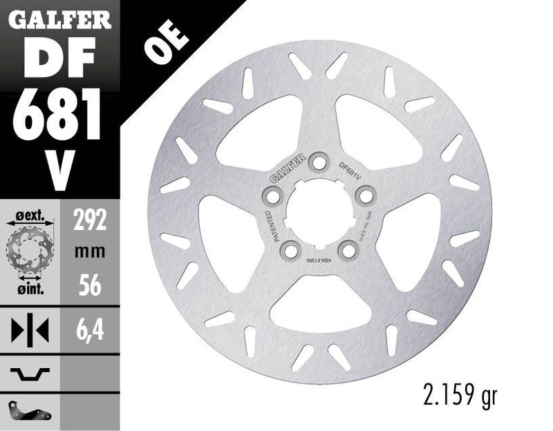 Galfer Brake Rotor Fixed Round for 2000-2017, 2020-2024 Harley-Davidson Silver Solid-Mount Front One Piece (Fixed) Stainless Steel Each