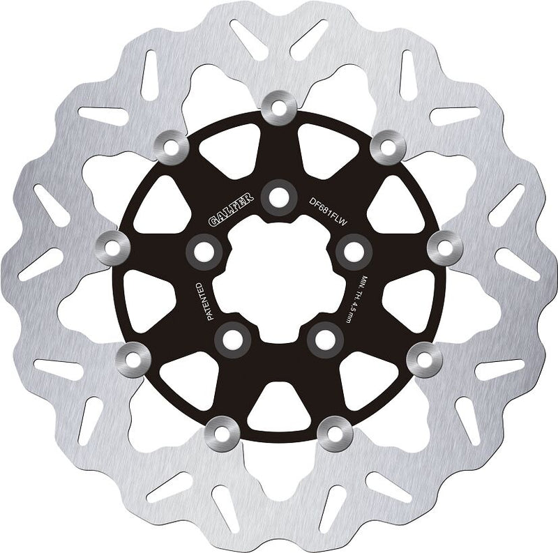 Galfer Brake Rotor for 2000-2009, 2012-2017, 2022-2023 Harley-Davidson Wave® Black Silver Full-Floating Front Two Piece (Floating) Aluminium Alloy...