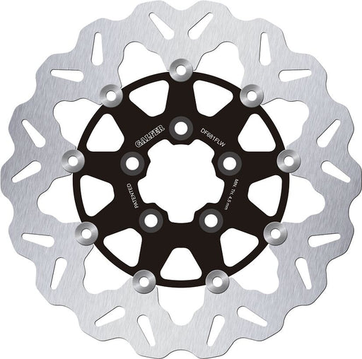 Galfer Brake Rotor for 2000-2009, 2012-2017, 2022-2023 Harley-Davidson Wave® Black Silver Full-Floating Front Two Piece (Floating) Aluminium Alloy...