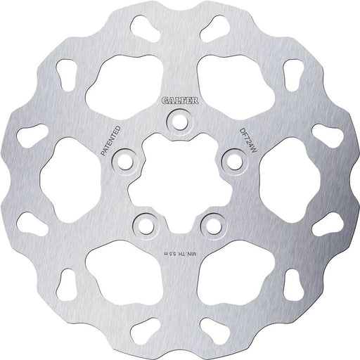 Galfer Wave® Brake Rotor for 2005-2021 Harley-Davidson Silver Stainless Steel Rear One Piece (Fixed)