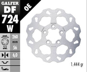 Galfer Wave® Brake Rotor for 2005-2021 Harley-Davidson Silver Stainless Steel Rear One Piece (Fixed) Each