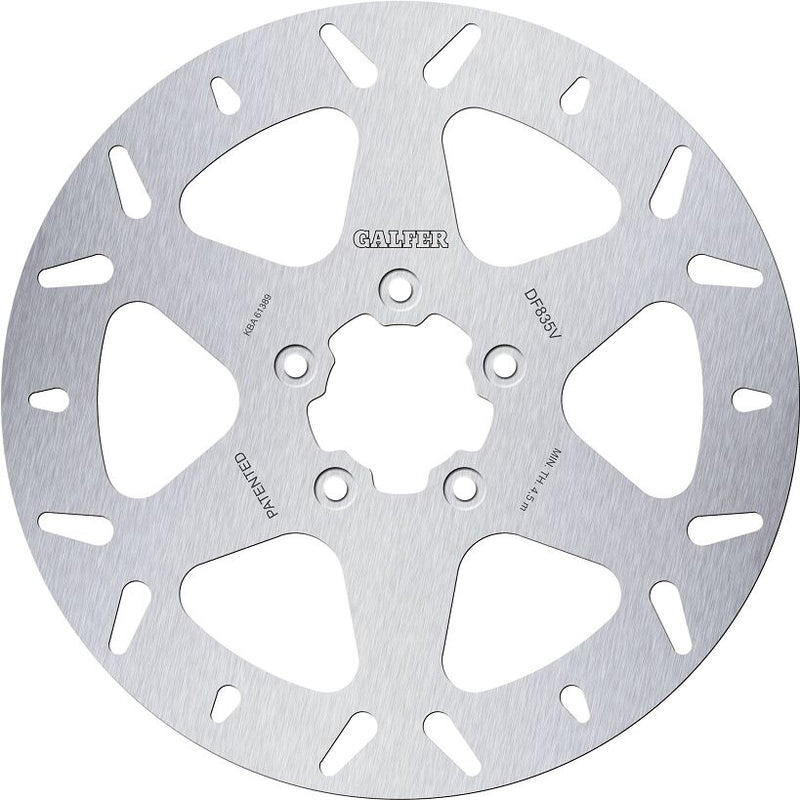Galfer Brake Rotor Fixed Round for 2004-2024 Harley-Davidson Silver Stainless Steel Solid-Mount Front One Piece (Fixed)