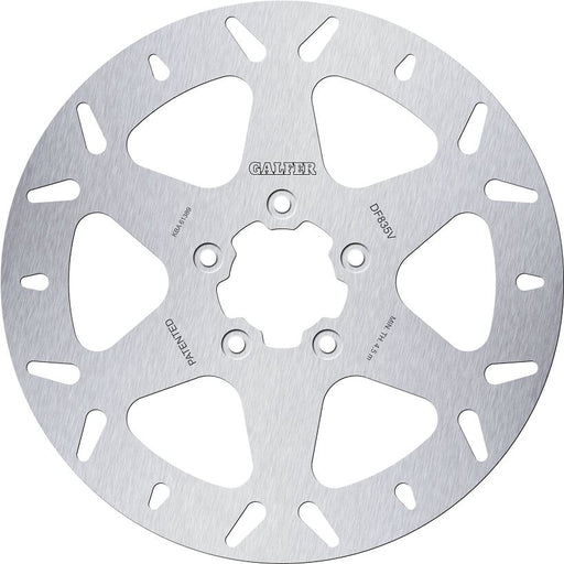 Galfer Brake Rotor Fixed Round for 2004-2024 Harley-Davidson Silver Stainless Steel Solid-Mount Front One Piece (Fixed)