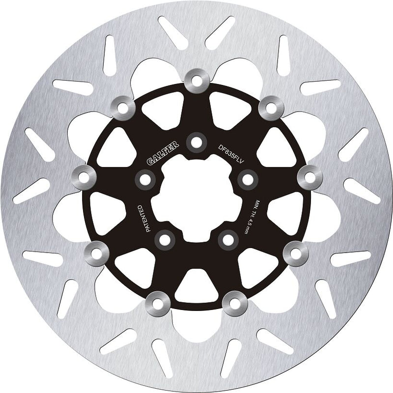 Galfer Brake Rotor Floating Round for 2004-2024 Harley-Davidson Black Silver Full-Floating Front Two Piece (Floating) High-Carbon Stainless Steel