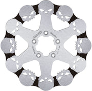 Galfer BRAKE ROTOR FIXED SKULL for 2004-2024 Harley-Davidson Contour Black Silver Solid-Mount Front One Piece (Fixed) Stainless Steel
