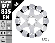 Galfer BRAKE ROTOR FIXED SKULL for 2004-2024 Harley-Davidson Contour Black Silver Solid-Mount Front One Piece (Fixed) Stainless Steel Each