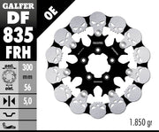 Galfer BRAKE ROTOR FLOATING SKULL for 2004-2024 Harley-Davidson Black Silver Full-Floating Front Two Piece (Floating) Aluminium Alloy Stainless Ste...