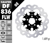 Galfer Brake Rotor for 2008-2024 Harley-Davidson Wave® Black Silver Full-Floating Front Two Piece (Floating) Stainless Steel Each