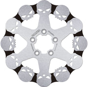 Galfer BRAKE ROTOR FIXED SKULL for 2008-2019 Harley-Davidson Black Silver Solid-Mount Front One Piece (Fixed) Stainless Steel