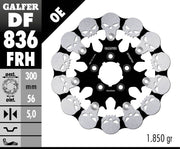 Galfer BRAKE ROTOR FLOATING SKULL for 2008-2019 Harley-Davidson Black Silver Full-Floating Front Two Piece (Floating) Aluminium Alloy Stainless Ste...