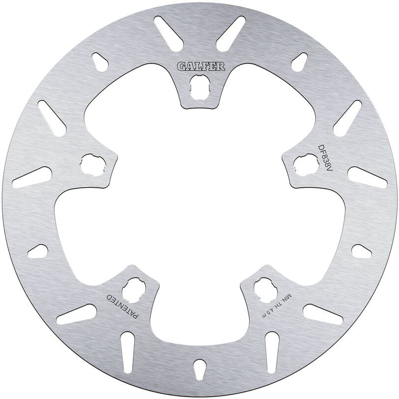 Galfer Brake Rotor Fixed Round for 2014-2023 Harley-Davidson Silver Stainless Steel Solid-Mount Front One Piece (Fixed)
