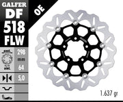 Galfer Wave® Brake Rotor for 2015-2024 INDIAN SCOUT Black Silver Full-Floating Front Two Piece (Floating) Stainless Steel Each