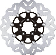 Galfer Wave® Brake Rotor for 2004-2024 Harley-Davidson Black Silver Full-Floating Front Two Piece (Floating) 420 High-Carbon Stainless Steel 6061 T...