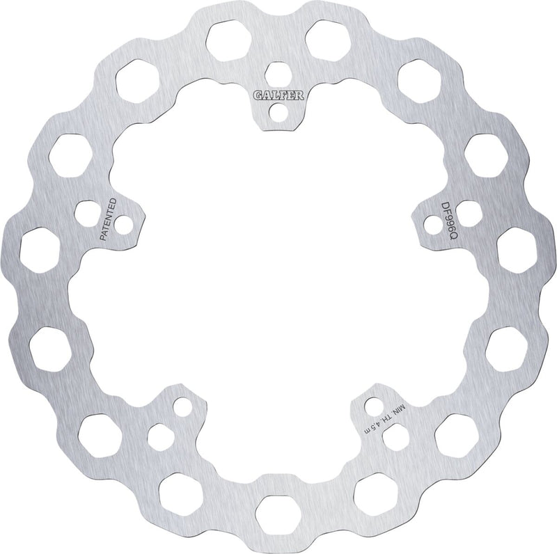 Galfer Cubiq™ Brake Rotor for 2021-2024 Harley-Davidson RH 1250 S ABS Silver Rear Solid-Mount Stainless Steel