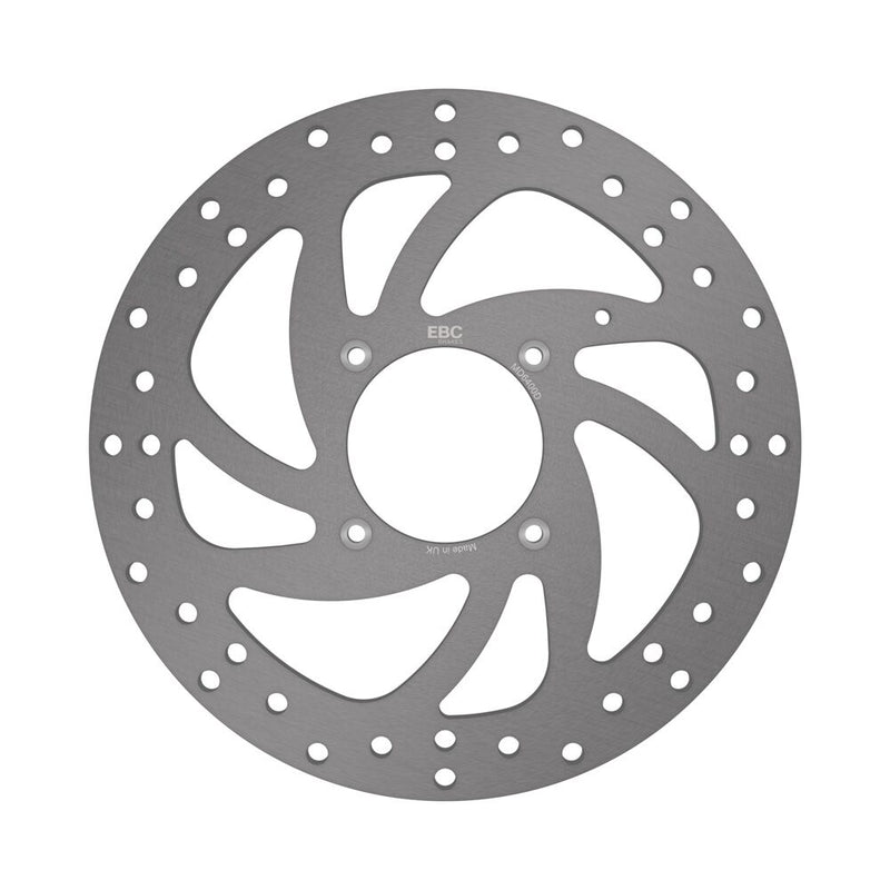 EBC D-Series Round Brake Rotor for 2012-2015, 2023-2024 AJP D Series Silver Solid-Mount One Piece (Fixed) High-Carbon Stainless Steel