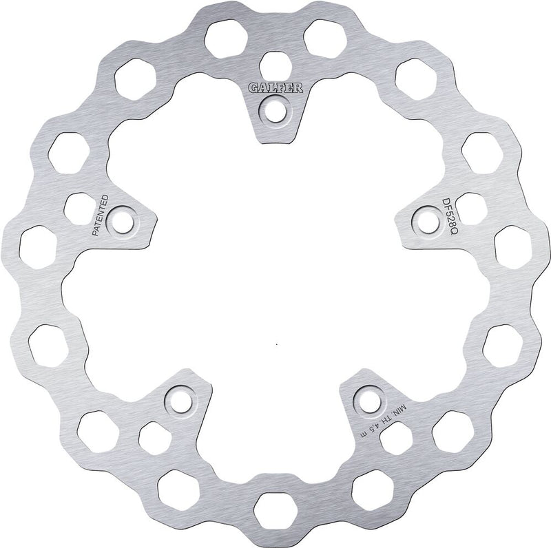 Galfer Cubiq Brake Rotor for 2012-2024 YAMAHA Silver Solid-Mount Rear One Piece (Fixed) High-Carbon Stainless Steel