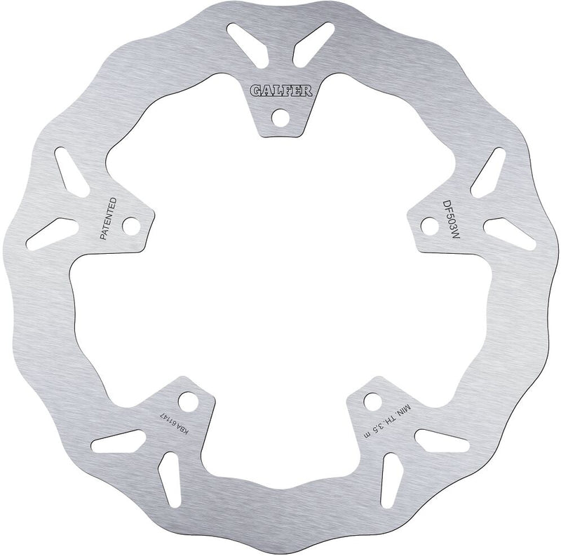 Galfer Wave® Brake Rotor for 2004-2007, 2012-2024 YAMAHA Silver Solid-Mount One Piece (Fixed) High-Carbon Stainless Steel