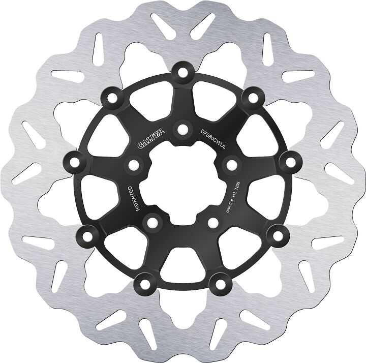 Galfer Cubiq Brake Rotor for 2000-2020, 2022-2023 Harley-Davidson Black Silver Full-Floating Front Two Piece (Floating) Aluminium Stainless Steel